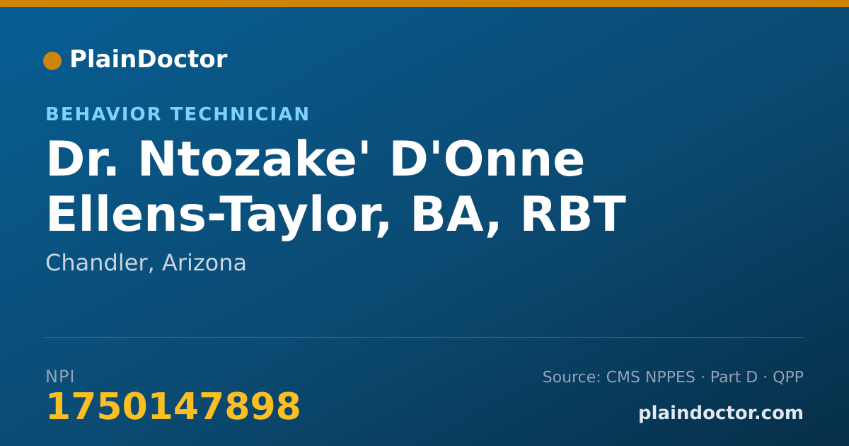 Shareable card for Ntozake' D'Onne Ellens-Taylor, BA, RBT - Behavior Technician, Chandler, AZ