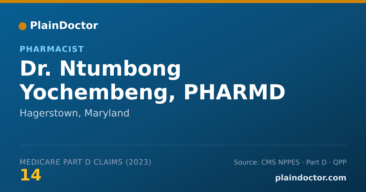 Shareable card for Ntumbong Yochembeng, PHARMD - Pharmacist, Hagerstown, MD