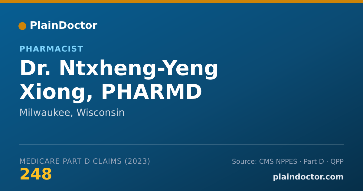 Shareable card for Ntxheng-Yeng Xiong, PHARMD - Pharmacist, Milwaukee, WI