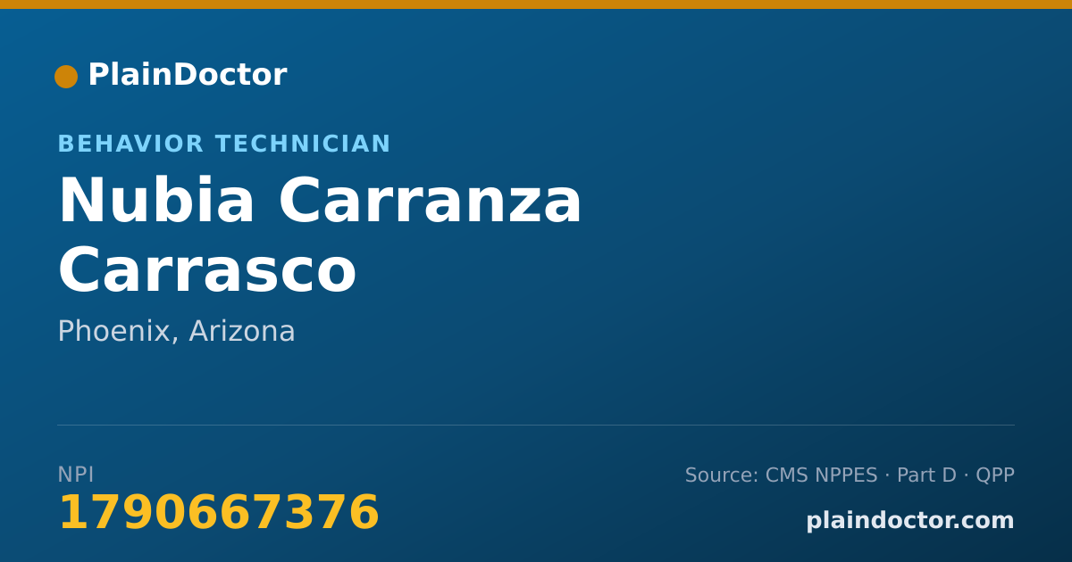 Shareable card for Nubia Carranza Carrasco - Behavior Technician, Phoenix, AZ