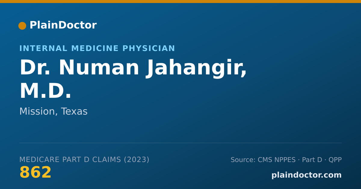 Shareable card for Numan Jahangir, M.D. - Internal Medicine Physician, Mission, TX