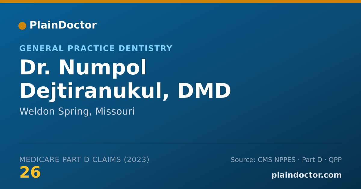 Shareable card for Numpol Dejtiranukul, DMD - General Practice Dentistry, Weldon Spring, MO