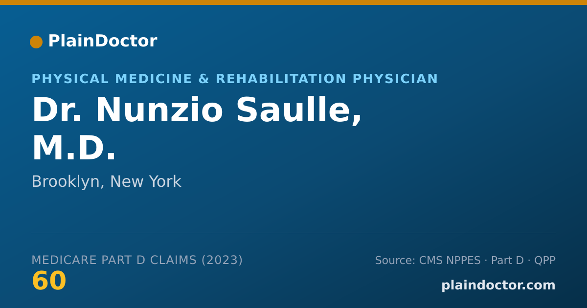 Shareable card for Nunzio Saulle, M.D. - Physical Medicine & Rehabilitation Physician, Brooklyn, NY