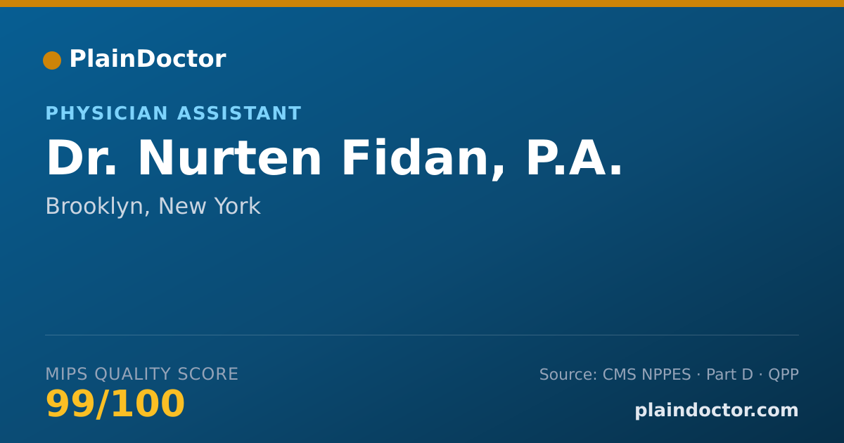 Shareable card for Nurten Fidan, P.A. - Physician Assistant, Brooklyn, NY