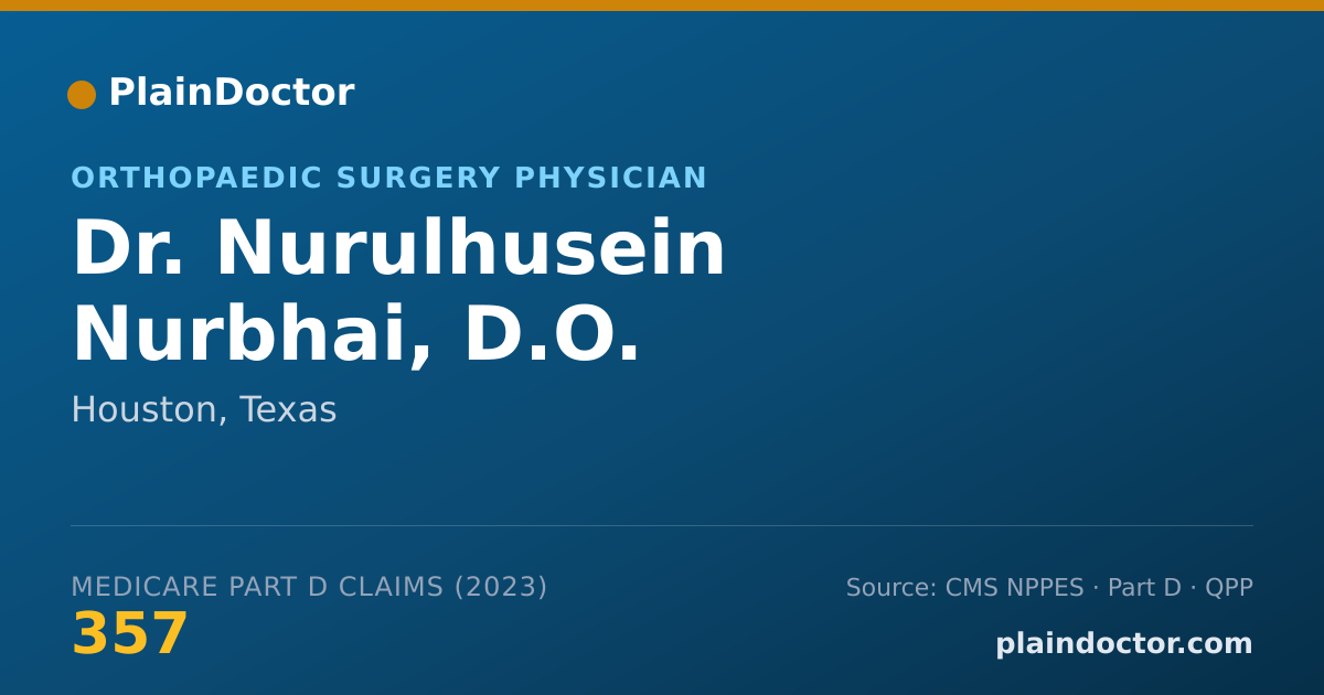 Shareable card for Nurulhusein Nurbhai, D.O. - Orthopaedic Surgery Physician, Houston, TX