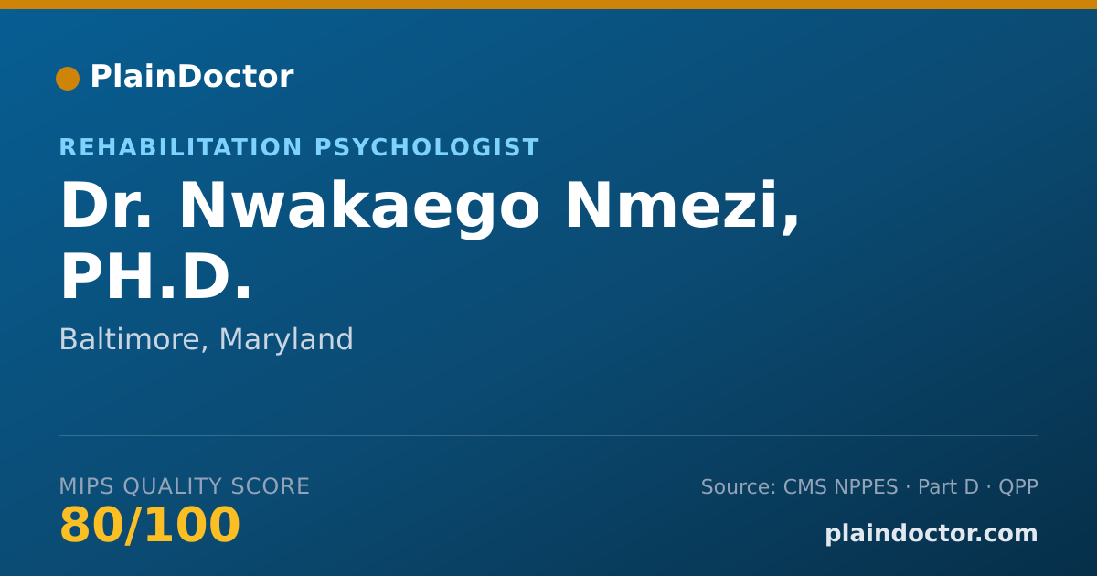 Shareable card for Nwakaego Nmezi, PH.D. - Rehabilitation Psychologist, Baltimore, MD