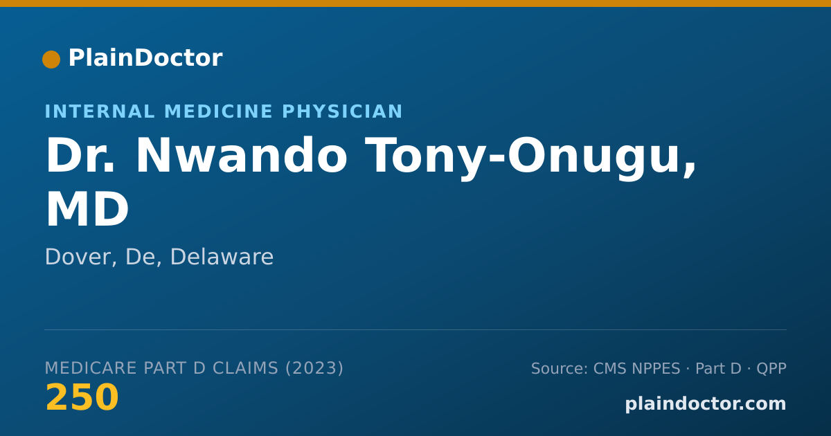 Shareable card for Nwando Tony-Onugu, MD - Internal Medicine Physician, Dover, De, DE