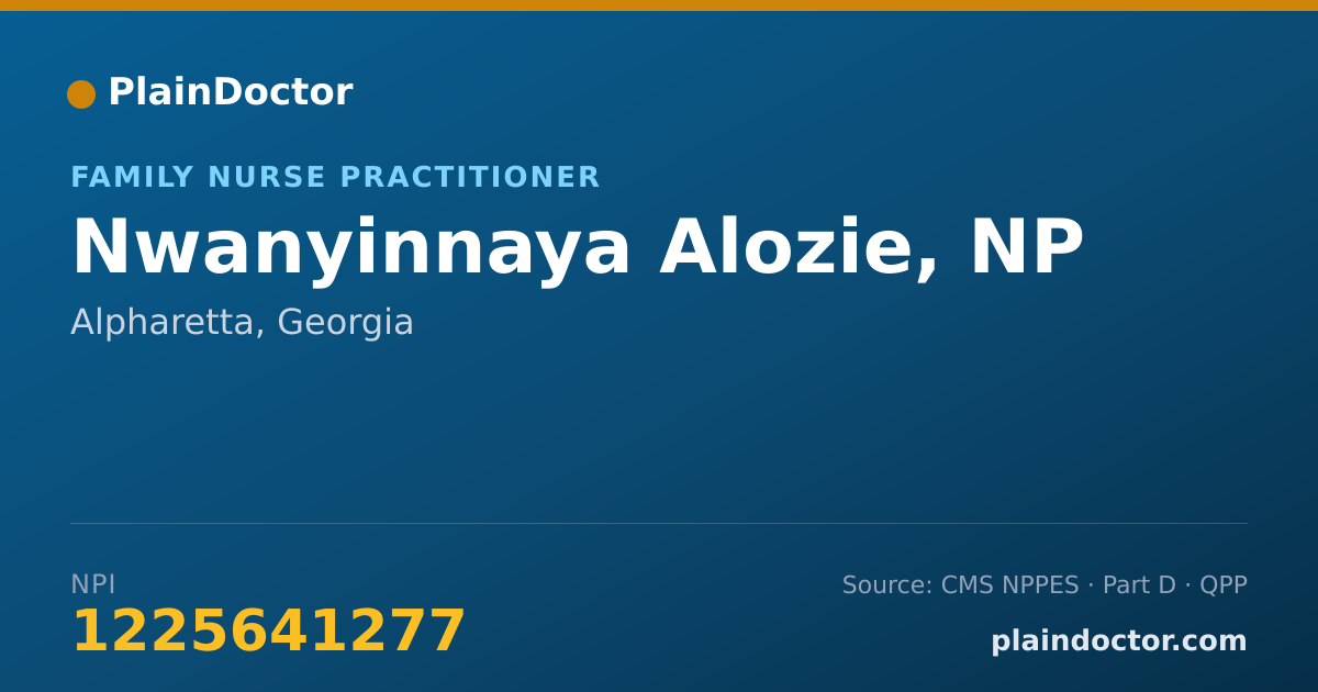 Shareable card for Nwanyinnaya Alozie, NP - Family Nurse Practitioner, Alpharetta, GA