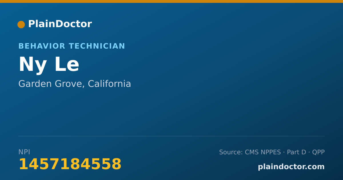 Shareable card for Ny Le - Behavior Technician, Garden Grove, CA