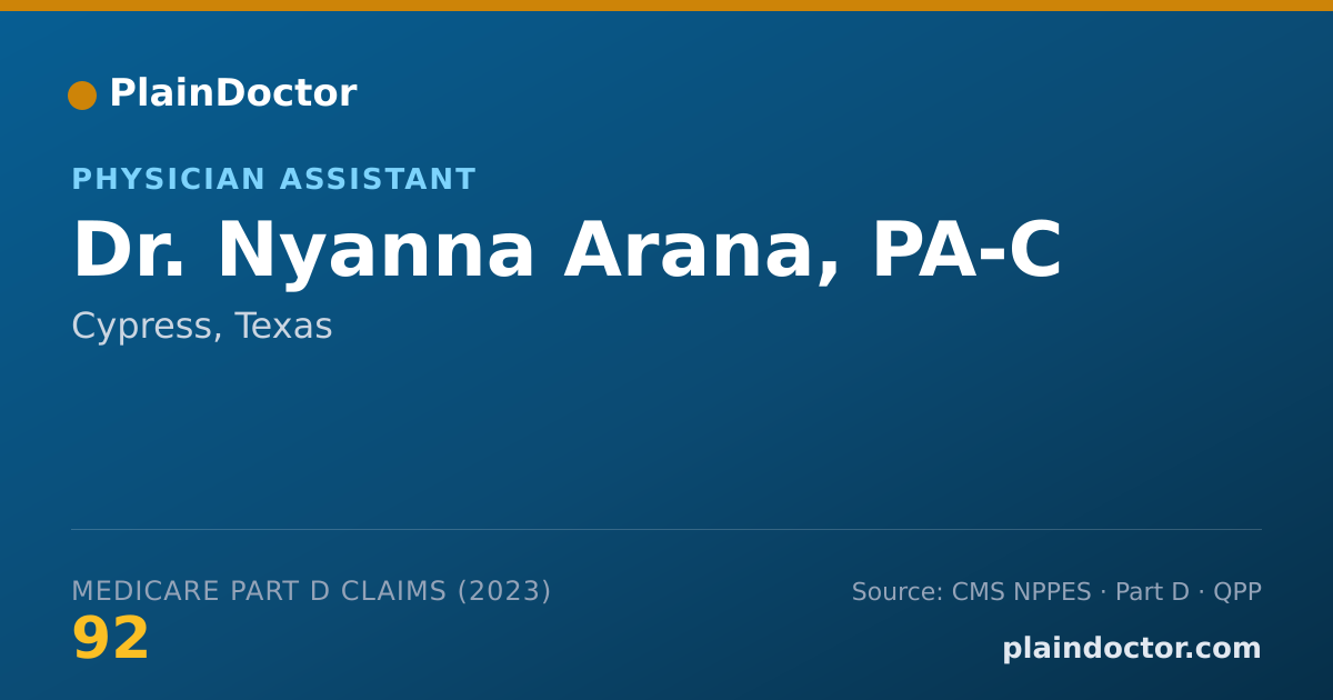 Shareable card for Nyanna Arana, PA-C - Physician Assistant, Cypress, TX