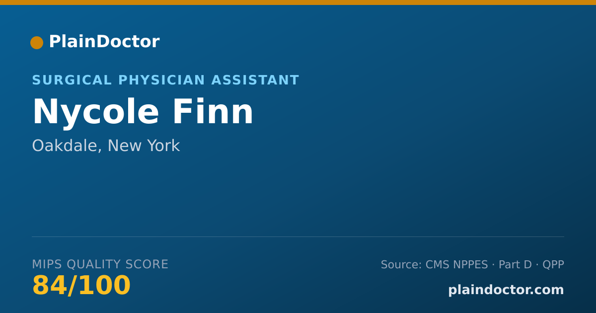 Shareable card for Nycole Finn - Surgical Physician Assistant, Oakdale, NY