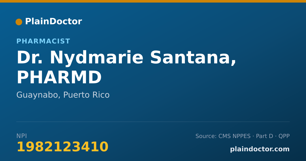 Shareable card for Nydmarie Santana, PHARMD - Pharmacist, Guaynabo, PR