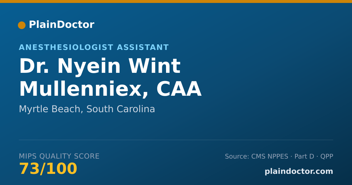 Shareable card for Nyein Wint Mullenniex, CAA - Anesthesiologist Assistant, Myrtle Beach, SC