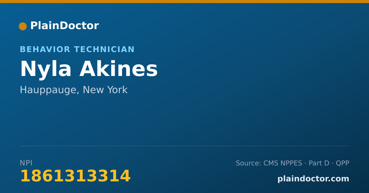 Shareable card for Nyla Akines - Behavior Technician, Hauppauge, NY