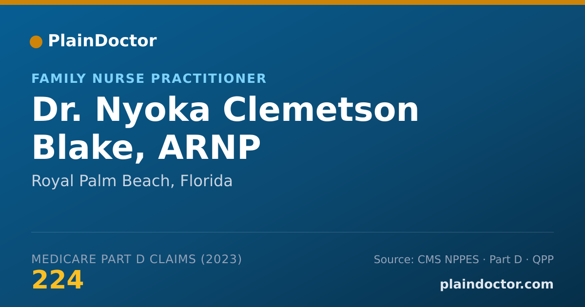 Shareable card for Nyoka Clemetson Blake, ARNP - Family Nurse Practitioner, Royal Palm Beach, FL