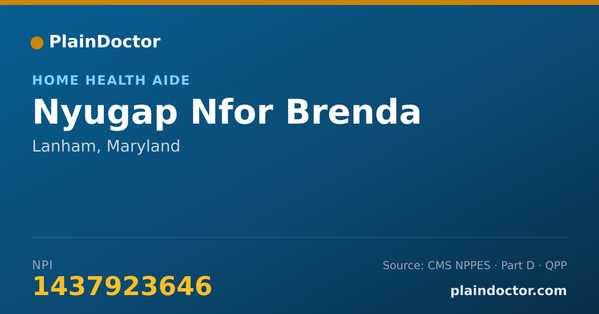 Shareable card for Nyugap Nfor Brenda - Home Health Aide, Lanham, MD