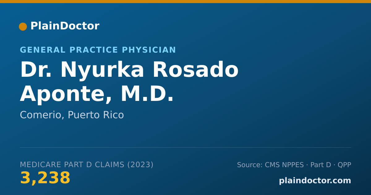 Shareable card for Nyurka Rosado Aponte, M.D. - General Practice Physician, Comerio, PR