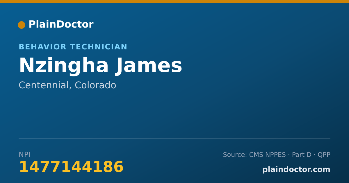 Shareable card for Nzingha James - Behavior Technician, Centennial, CO