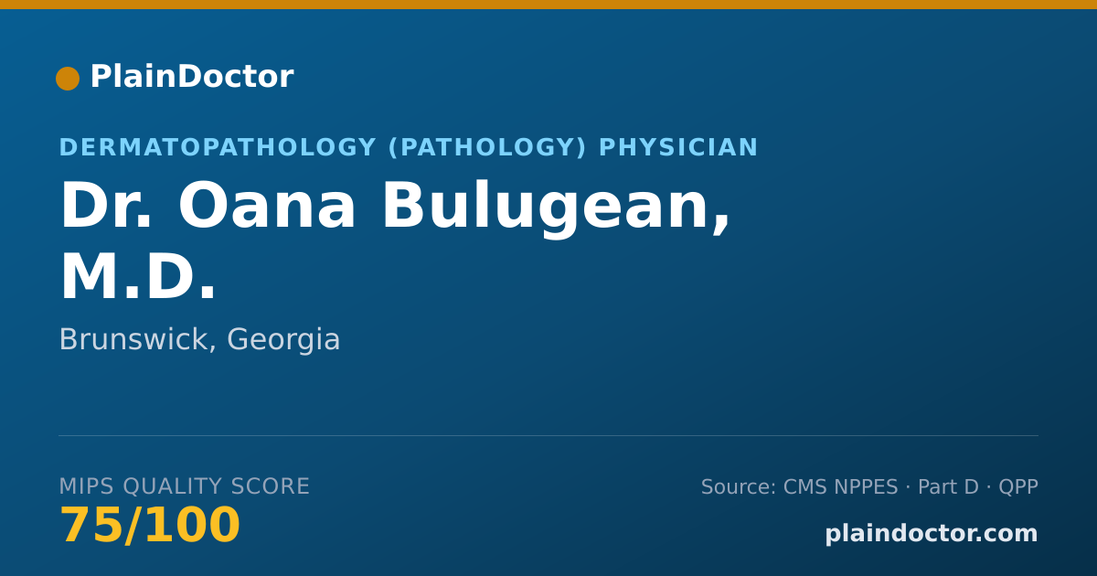 Shareable card for Oana Bulugean, M.D. - Dermatopathology (Pathology) Physician, Brunswick, GA