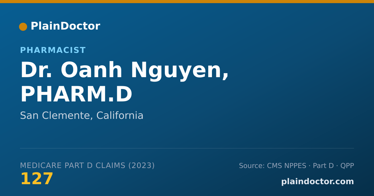 Shareable card for Oanh Nguyen, PHARM.D - Pharmacist, San Clemente, CA