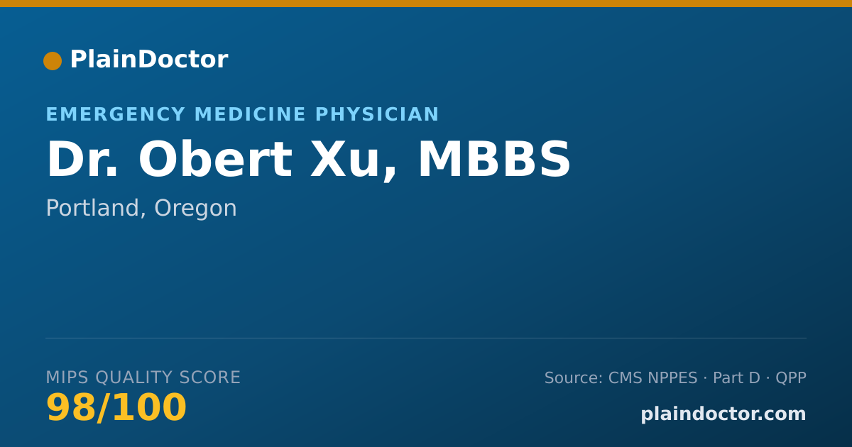 Shareable card for Obert Xu, MBBS - Emergency Medicine Physician, Portland, OR