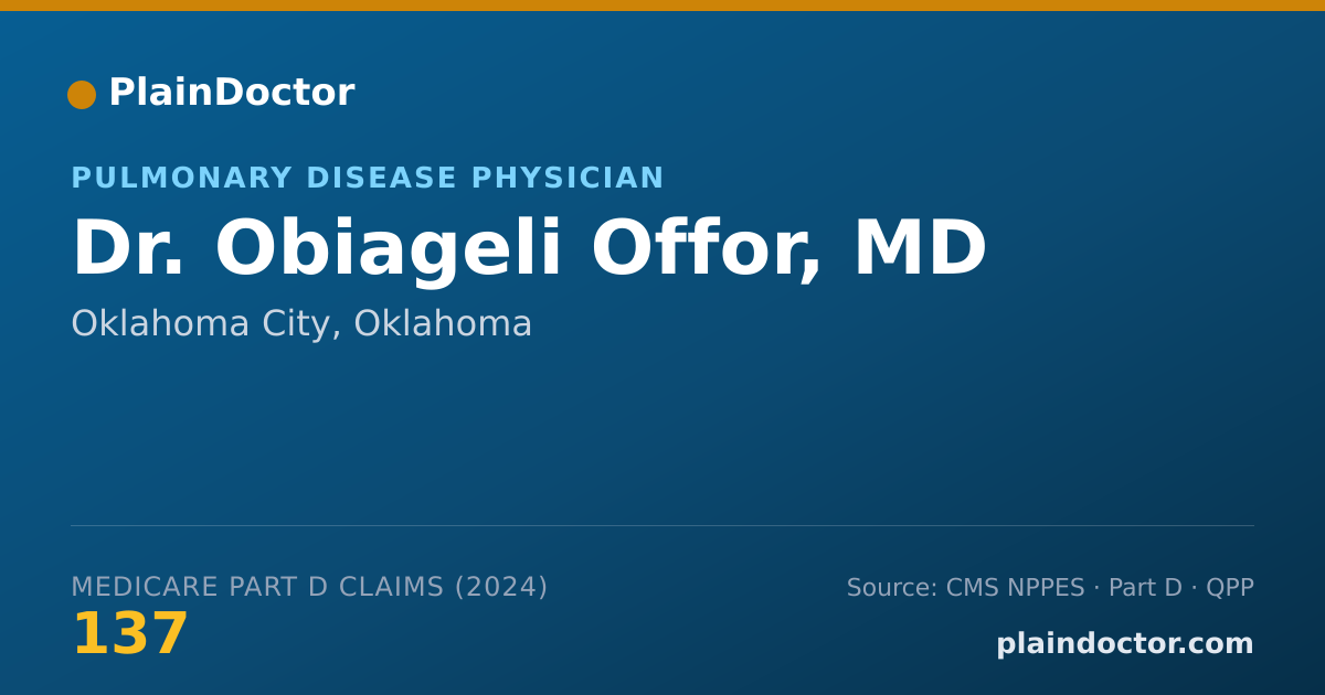 Shareable card for Obiageli Offor, MD - Pulmonary Disease Physician, Oklahoma City, OK