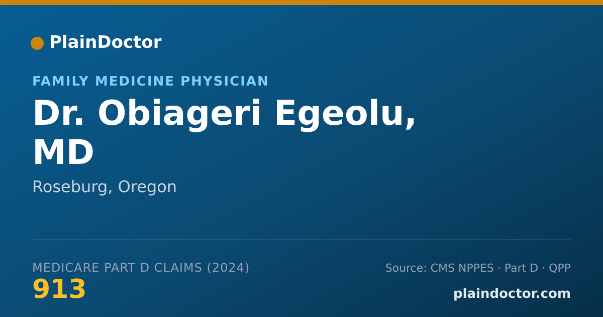 Shareable card for Obiageri Egeolu, MD - Family Medicine Physician, Roseburg, OR