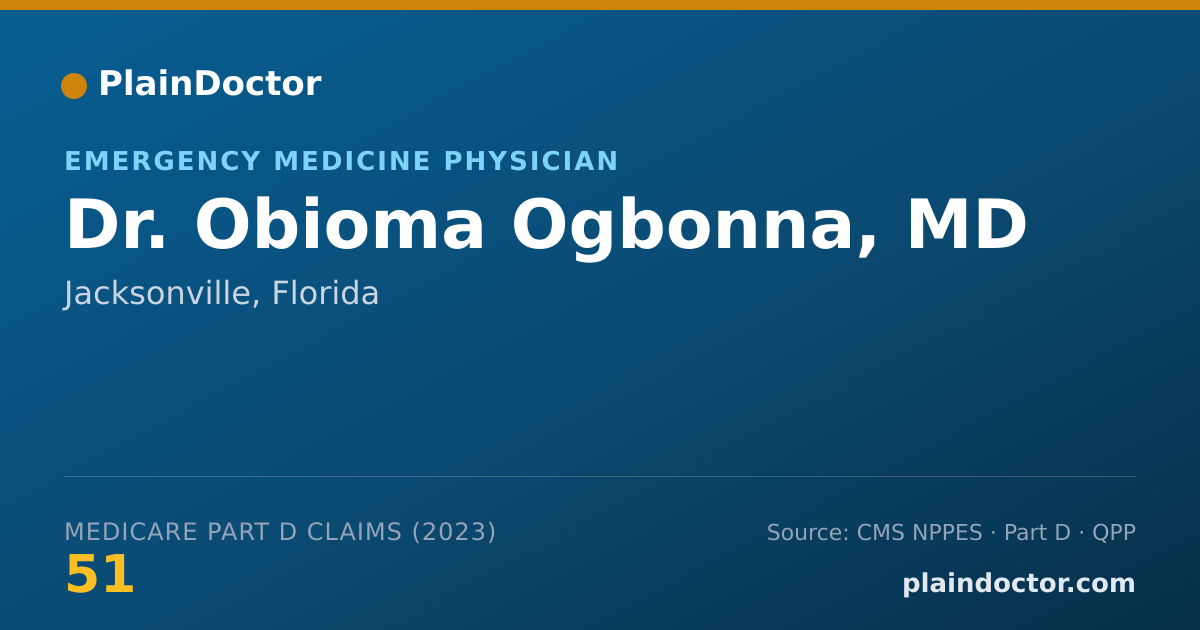 Shareable card for Obioma Ogbonna, MD - Emergency Medicine Physician, Jacksonville, FL