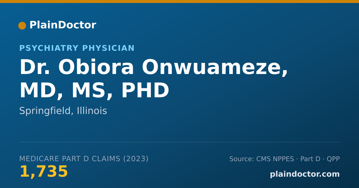 Shareable card for Obiora Onwuameze, MD, MS, PHD - Psychiatry Physician, Springfield, IL