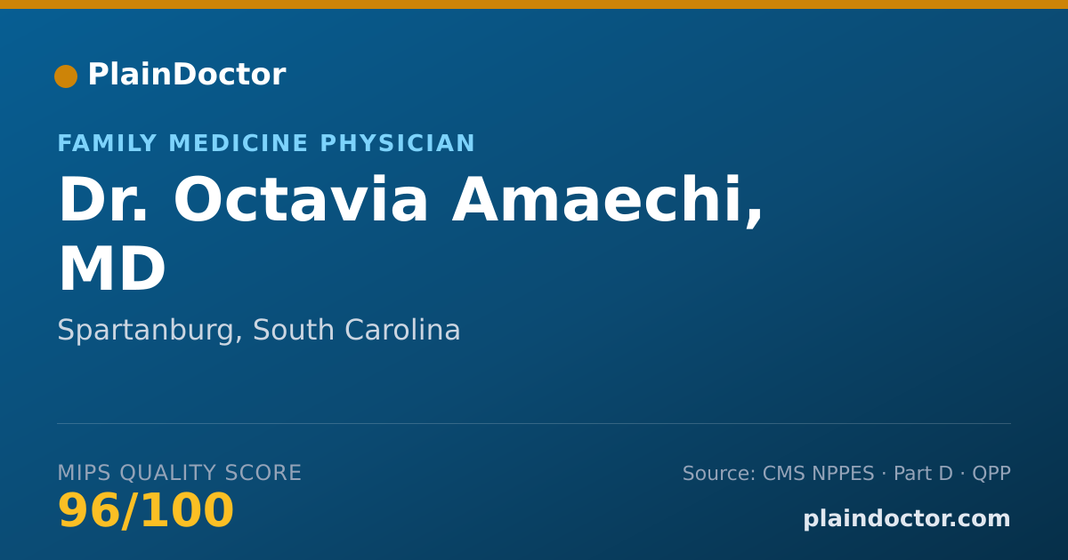 Shareable card for Octavia Amaechi, MD - Family Medicine Physician, Spartanburg, SC