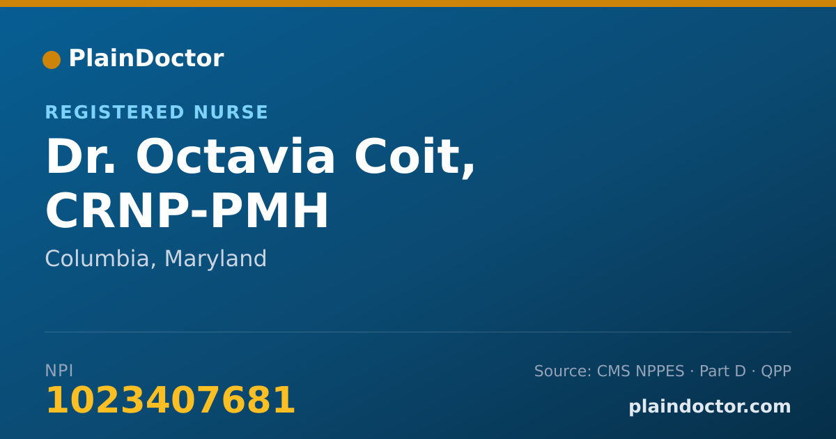 Shareable card for Octavia Coit, CRNP-PMH - Registered Nurse, Columbia, MD