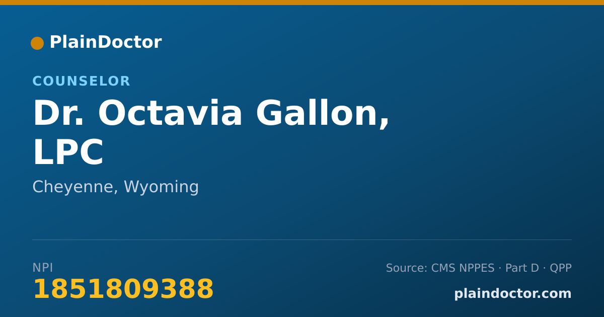 Shareable card for Octavia Gallon, LPC - Counselor, Cheyenne, WY