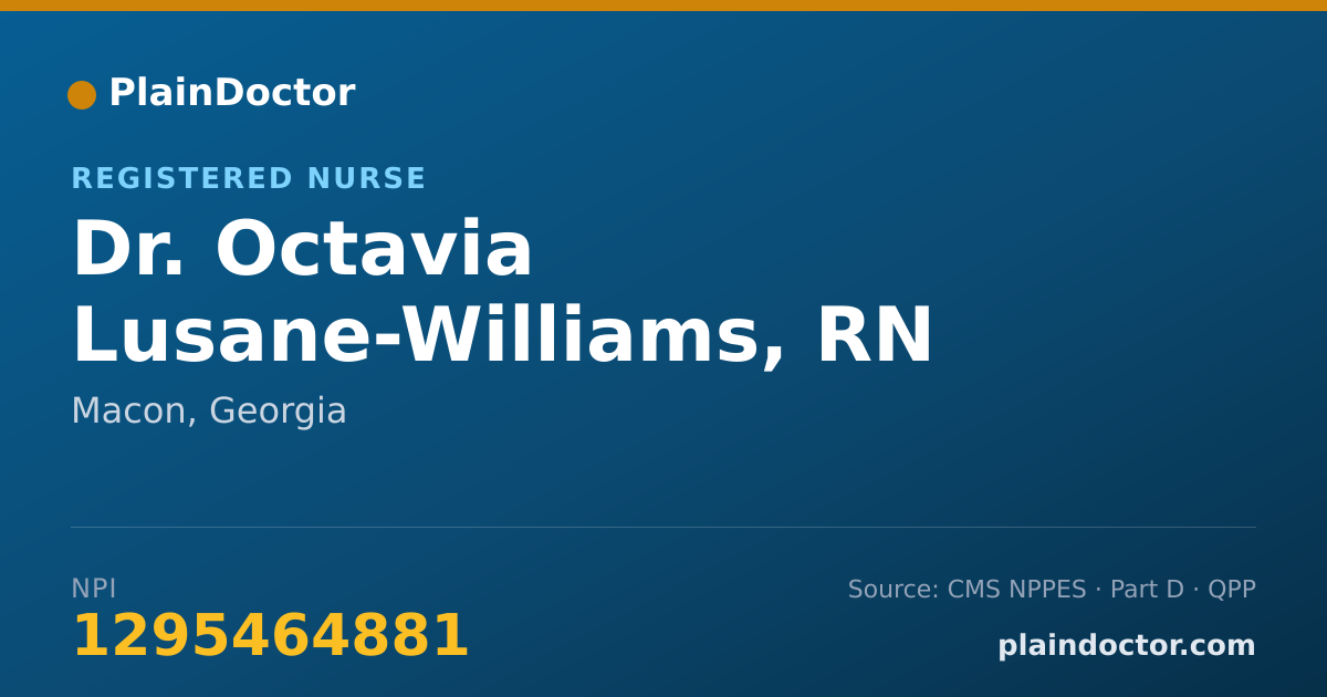 Shareable card for Octavia Lusane-Williams, RN - Registered Nurse, Macon, GA