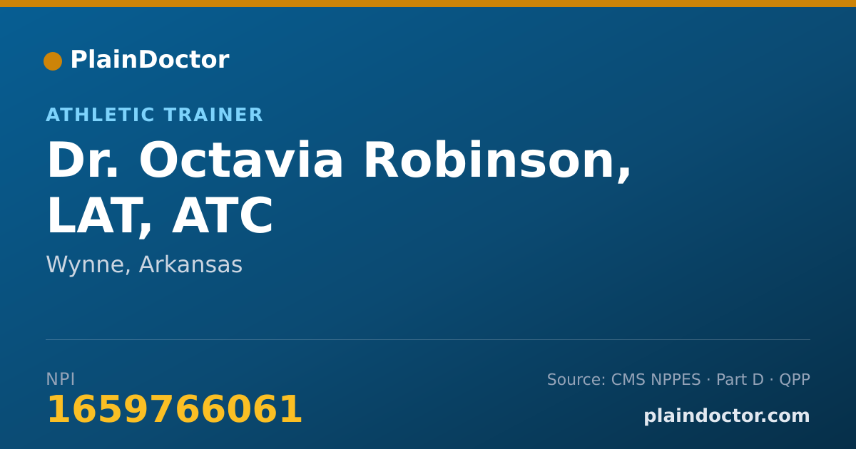 Shareable card for Octavia Robinson, LAT, ATC - Athletic Trainer, Wynne, AR