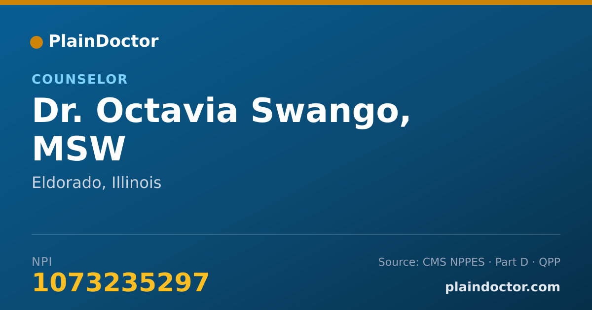 Shareable card for Octavia Swango, MSW - Counselor, Eldorado, IL