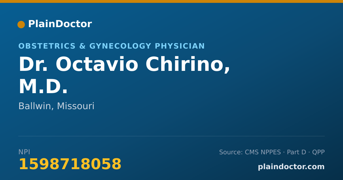 Shareable card for Octavio Chirino, M.D. - Obstetrics & Gynecology Physician, Ballwin, MO