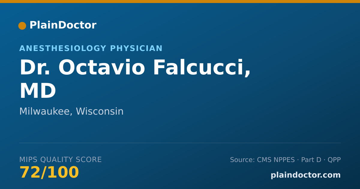 Shareable card for Octavio Falcucci, MD - Anesthesiology Physician, Milwaukee, WI