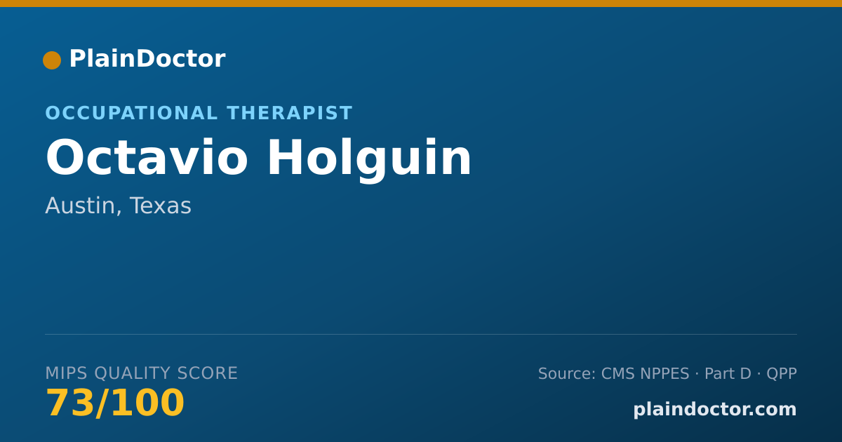Shareable card for Octavio Holguin - Occupational Therapist, Austin, TX