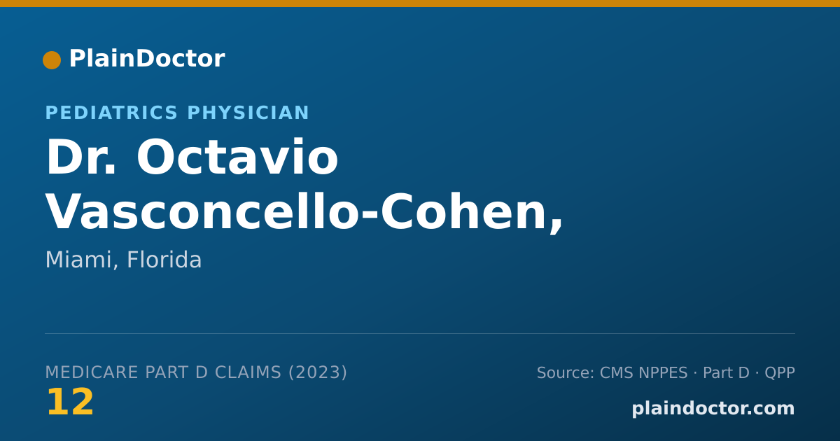 Shareable card for Octavio Vasconcello-Cohen, M.D. - Pediatrics Physician, Miami, FL