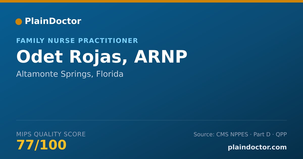 Shareable card for Odet Rojas, ARNP - Family Nurse Practitioner, Altamonte Springs, FL