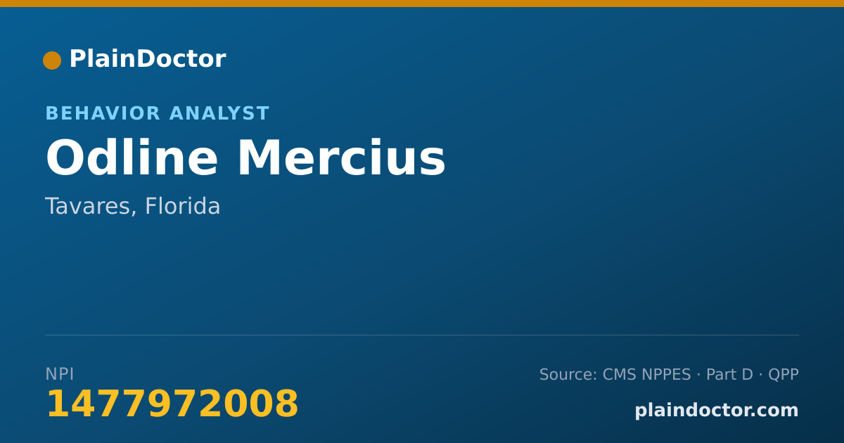 Shareable card for Odline Mercius - Behavior Analyst, Tavares, FL
