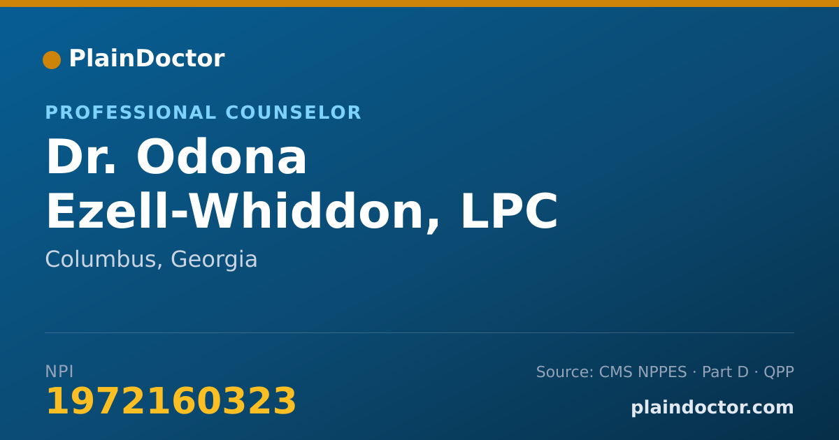 Shareable card for Odona Ezell-Whiddon, LPC - Professional Counselor, Columbus, GA