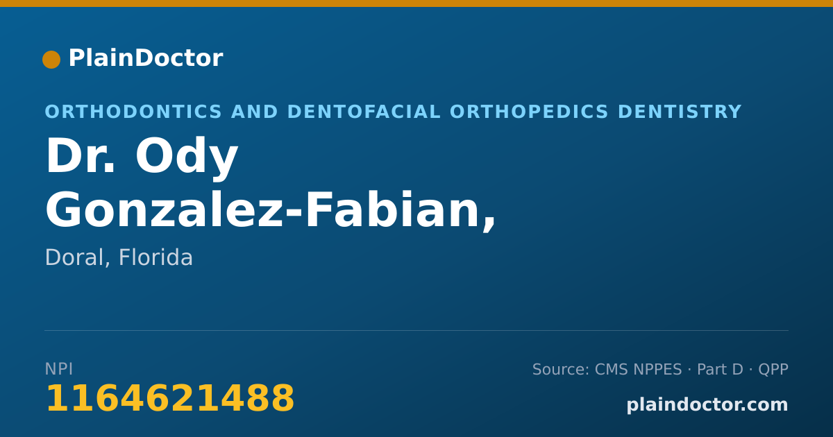 Shareable card for Ody Gonzalez-Fabian, D.M.D. - Orthodontics and Dentofacial Orthopedics Dentistry, Doral, FL