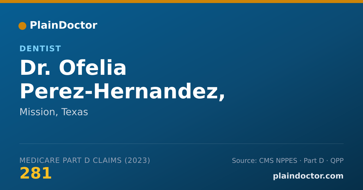 Shareable card for Ofelia Perez-Hernandez, D.D.S. - Dentist, Mission, TX
