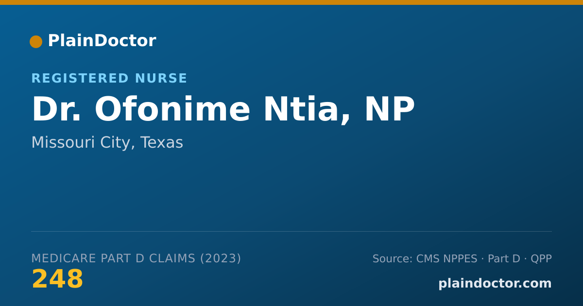 Shareable card for Ofonime Ntia, NP - Registered Nurse, Missouri City, TX