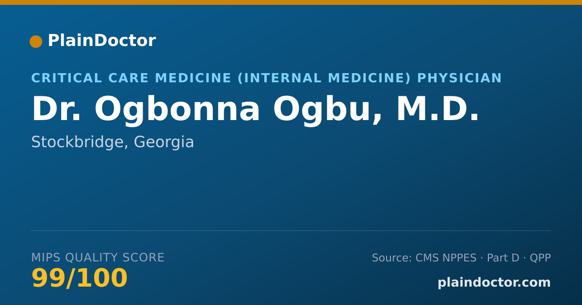 Shareable card for Ogbonna Ogbu, M.D. - Critical Care Medicine (Internal Medicine) Physician, Stockbridge, GA