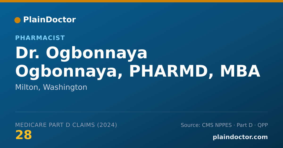 Shareable card for Ogbonnaya Ogbonnaya, PHARMD, MBA - Pharmacist, Milton, WA