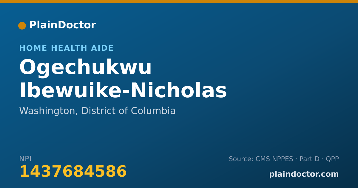 Shareable card for Ogechukwu Ibewuike-Nicholas - Home Health Aide, Washington, DC