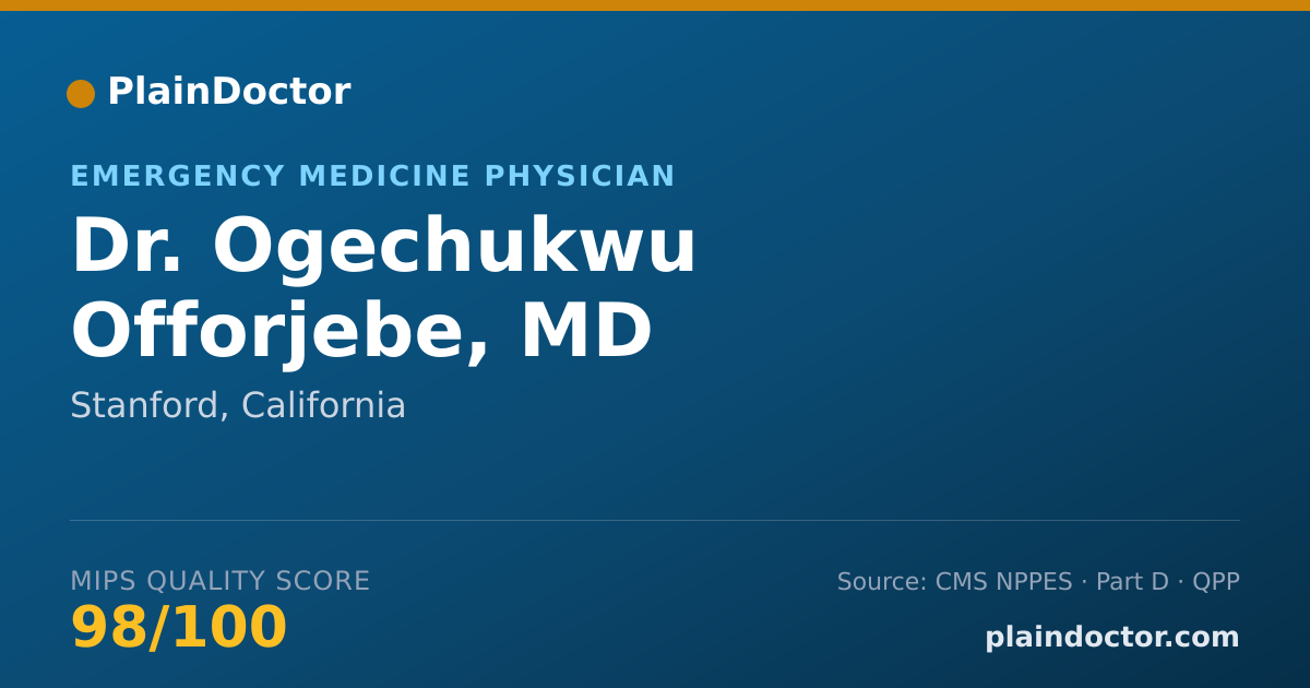 Shareable card for Ogechukwu Offorjebe, MD - Emergency Medicine Physician, Stanford, CA