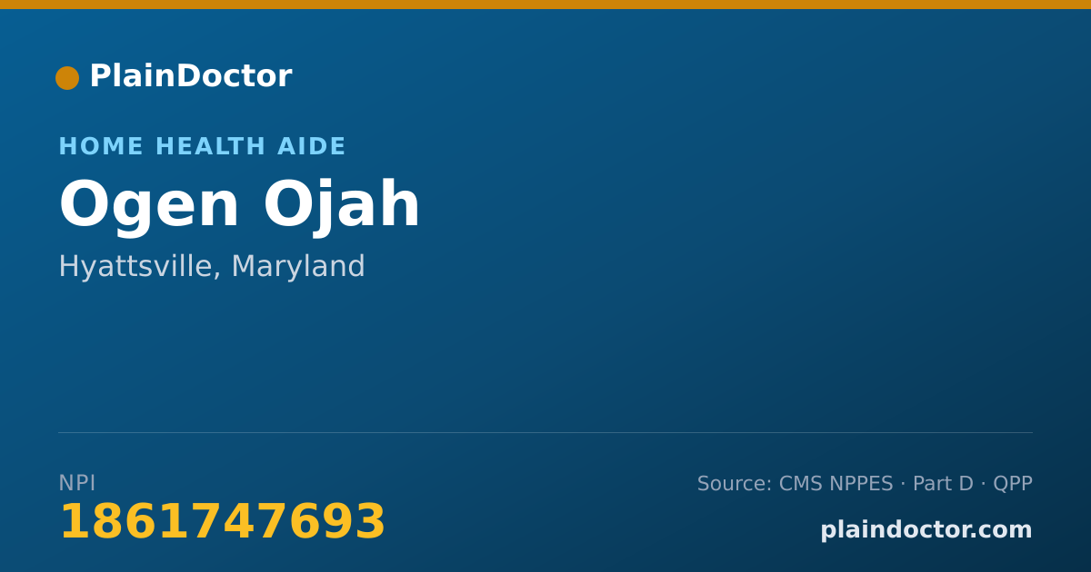 Shareable card for Ogen Ojah - Home Health Aide, Hyattsville, MD